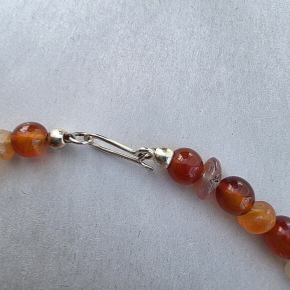 Jay King Mine Finds Carnelian Red Agate Sterling Silver 925 New 30" Carved - Picture 7 of 9